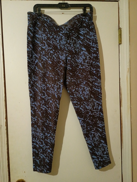Sky Pants - Sky Blue and Brown Floral Stretch Pants